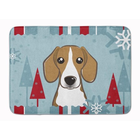 Carolines Treasures Winter Holiday Beagle Machine Washable Memory Foam Mat BB1735RUG